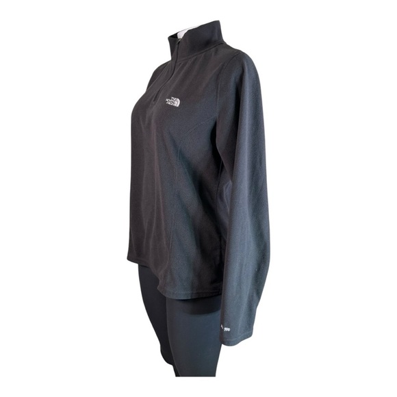 The North Face Black Quarter-Zip Fleece Pullover Women Long Sleeve size L Black - Picture 2 of 10